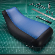 Cubierta de asiento de vinilo color azul negro para Suzuki Ozark 250