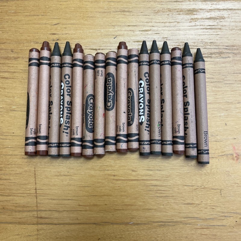 Lot Of 16 Brown Crayons