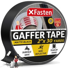 Black Gaffers Tape 2 Inch x 30 Yards 90 Feet Residue-Free Matte Black Gaffer ...