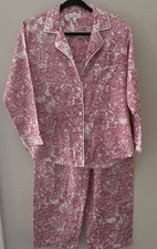 Miss Elaine Small Paisley Print Long Sleeve Pajama Set Pink