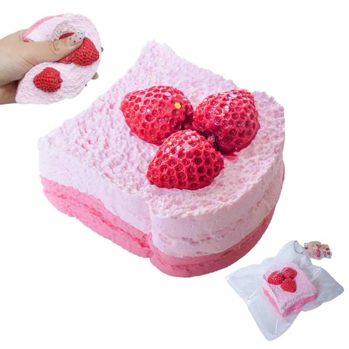 Kawaii Strawberry Cake Squishy Toy - Pink Fidget Stressabbau, langsam wieder ausbreitend, Han - Bild 2 von 8