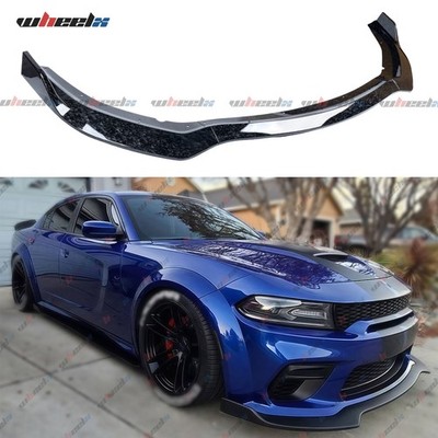 For Dodge Charger SRT Widebody 2020-2023 V Style Forged Carbon Front Bumper Lip