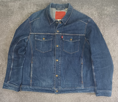 Levi's Premium LEJ Jeansjacke Herren Large Blau Trucker Stretch 67778-0001 Druckknopf