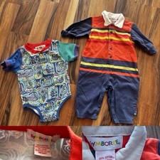Vintage Gymboree Infant Colorblock Animal Romper One Piece Infant Newborn Lot