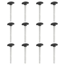 12 Pcs M8 x 90mm Tee Thumb Screws, 35mm Width Carbon Steel Tee Wing Knobs Screws