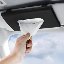 Car Tissue Holder - Visor Napkin Dispenser with Premium Facial Tissues