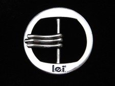 QA01105 REALLY NICE  L.EI.  FASHION CLOTHING LABEL TRIPLE HOOK BELT BUCKLE