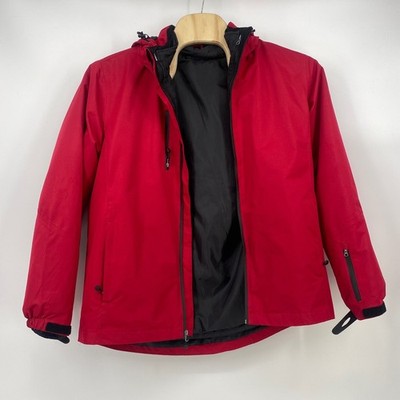 Port Authority Hooded Jacket Size L Red Branded ''Redwood'' Logo Full Zip Outdoor