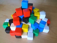 Lot of 100 Blank Assorted Colored Dice / Counting Cubes 16mm 16 mm D6 Gaming