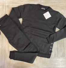 Mens Tracksuit medium Black Sweatshirt Joggers Set King Kouture RRP 60 Fitted