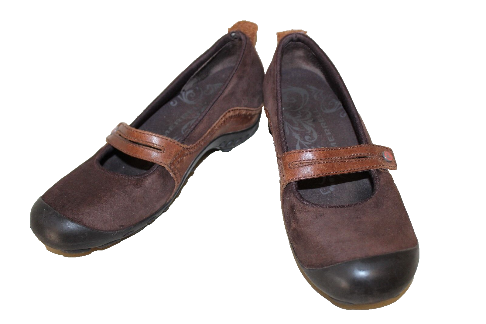 Scarpe Merrell donna Mary Jane slip on zeppa taglia 9 5 plaza bandeau espresso scamosciato