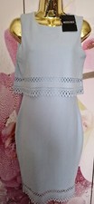 NEW POWDER BLUE STRETCH MISSGUIDED SEXY MIDI LADIES DRESS SIZE 12 EU 40 Small De