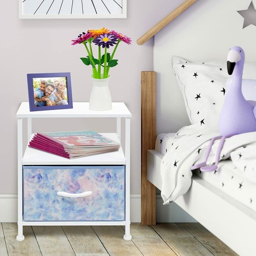Sorbus Nightstand Shelf Storage w/ Drawer - Bedside Furniture & Accent End Table - 第 6/24 張圖片