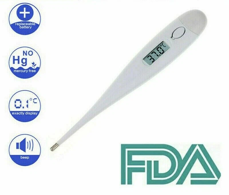LCD Digital Thermometer PACK OF 12 Fever Check Alarm for Adults Children Baby