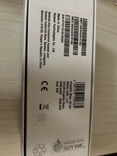 Boîte Vide Huawei Mate 10 Lite - Carton - Graphite Black - 64 Gb (433) - Photo 5 sur 5