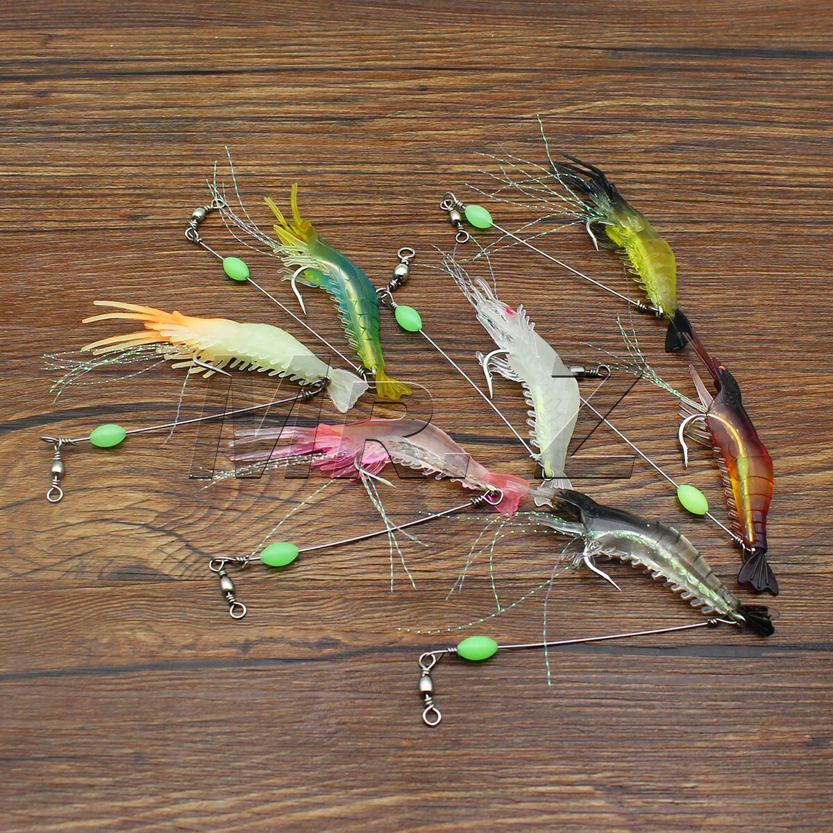 10 PCS Soft Shrimp Lures Fishing Glow Shrimp Bait Fishing Lure Rig Sharp  Hook