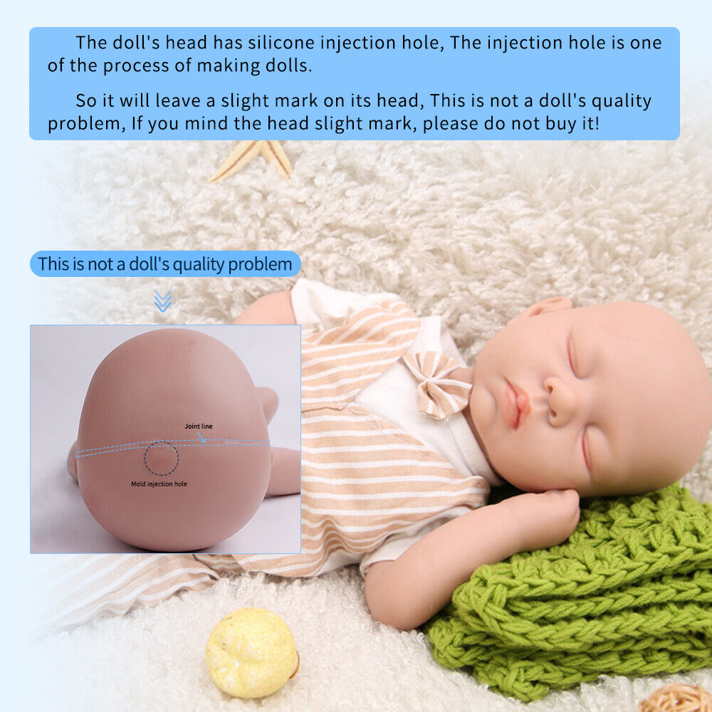 IVITA 18'' Handmade Eyes Closed Floppy Silicone Reborn Doll Baby Boy Toy Gift