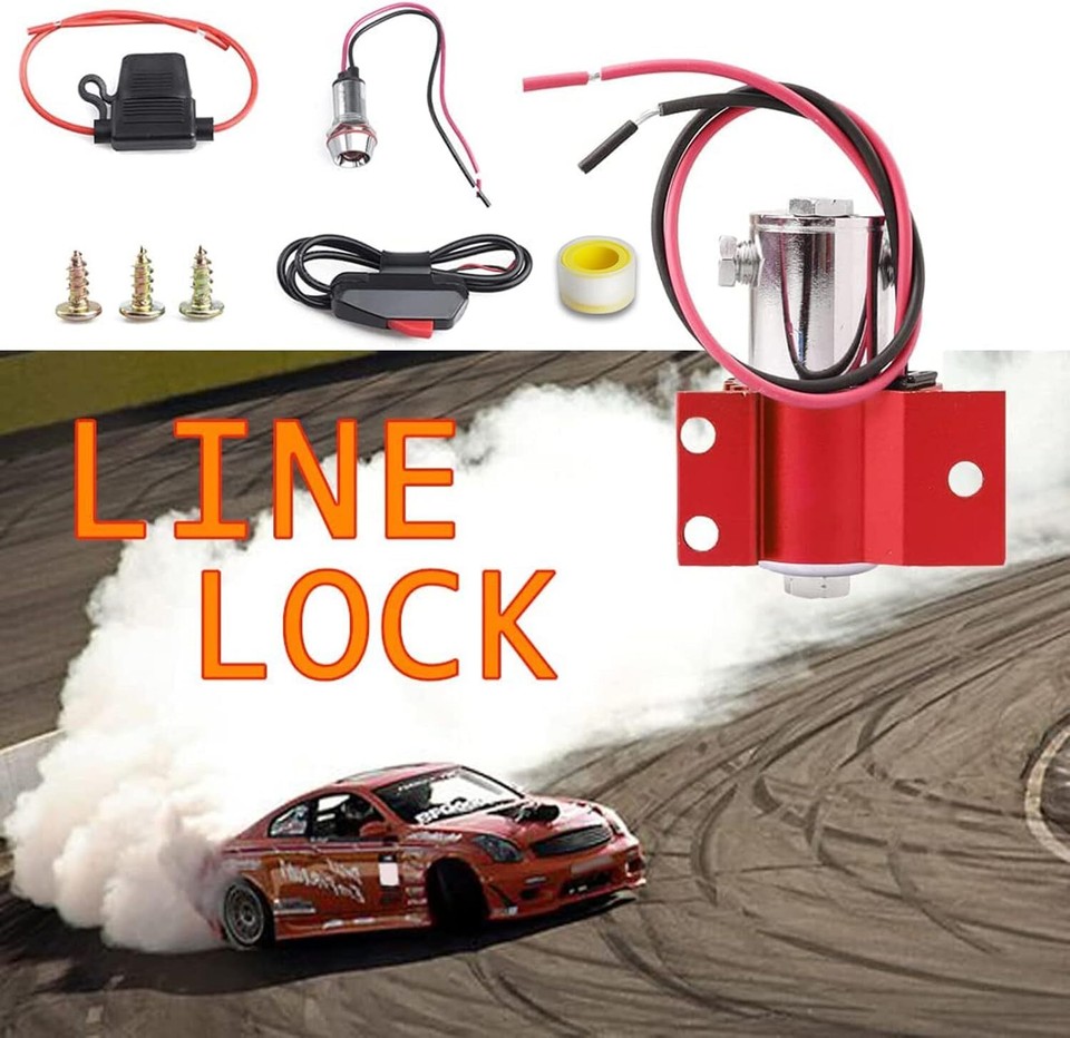 Red Brake Line Lock Kit Universal Drag Racing Electric Solenoid Valve ...