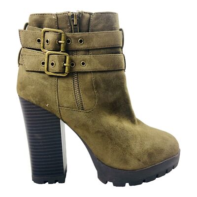 Charlotte Russe Womens Brown Stacked Heel Pointed Toe Carrie Ankle Booties 