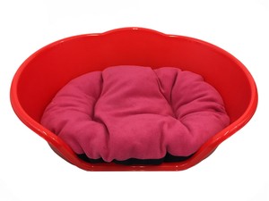 large red dog bed