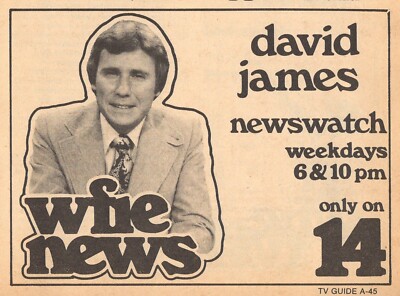 1978 WFIE INDIANA TV NEWS AD ~  DAVID JAMES REPORTER