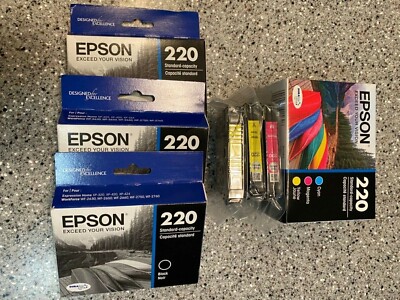 EPSON 220 WORKFORCE PRINTER INKJET 9 NEW CARTRIDGES 