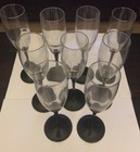 VINTAGE Black Stem Glasses-Champagne Flutes Set of 10 Long Stem Pre-owned. — photo 2