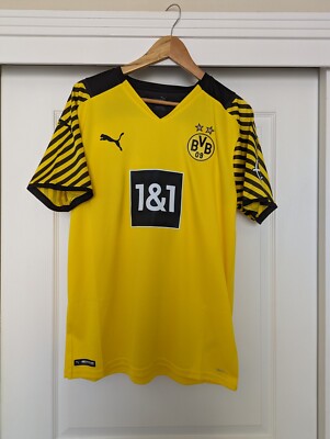 Puma 2021-2022 Borussia Dortmund Home Soccer Jersey Men Size L NWT
