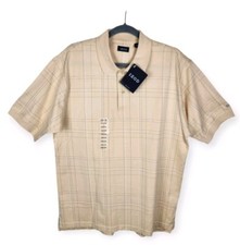 New IZOD Polo Shirt Men's Medium Cotton Breathable Lightweight Beige NWT