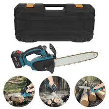 12" Handheld Electric Chainsaw Cordless Chain Saw Wood Cutter Rechargeable 21V