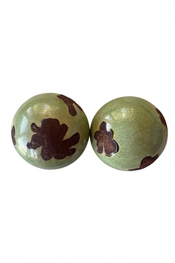 Ceramic carpet decorative green balls spheres orbs (set of 2) eBay