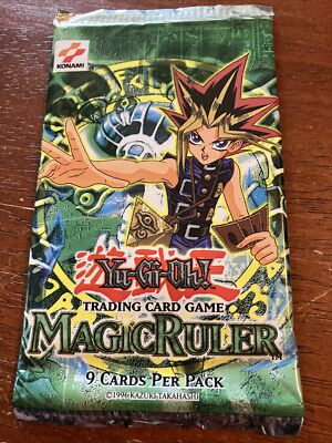 Yugioh Konami 1996 MAGIC RULER 9 Card Trading Card Game Pack - SEALED ...