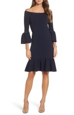 ELIZA J OFF THE SHOULDER FLARE HEM DRESS sz XS