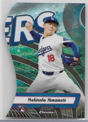 Yoshinobu Yamamoto 2024 Topps Stadium Club Chrome Triumvirates #TRI-18 RC