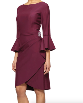 green emerald velvet dress Alex Evenings Womens Embellished Knee Length Sheath Dress Navy 8