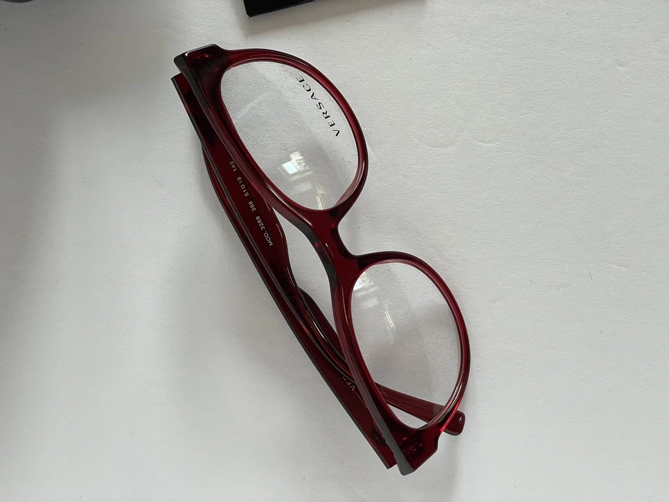 VERSACE VE3268 388 Transparente Rojo Redondo Mujer 51 mm Anteojos Nuevo Sin Etiquetas Estuche Foto 4 de 4