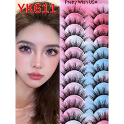 10 Pairs 3D Natural False Eyelashes Thick Mix volume Fake Eye Lashes Makeup USA
