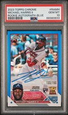 2023 TOPPS CHROME ROOKIE AUTOGRAPH RAMH MICHAEL HARRIS II BLUE