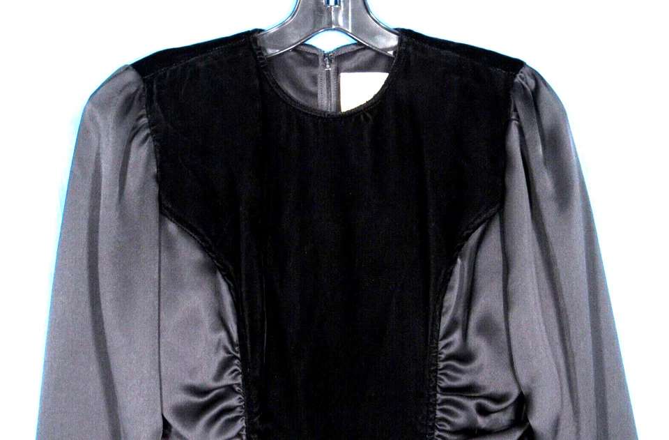 Vestido de Cóctel De Colección Donna Morgan SIN PARAR NEGRO TERCIOPELO Y SEDOSO Cintura Caída XS Foto 2 de 4