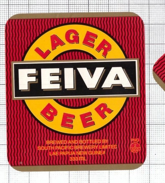 PAPUA NEW GUINEA South Pacific Brewery,Lae FEIVA Lager beer label C2268 047 eBay
