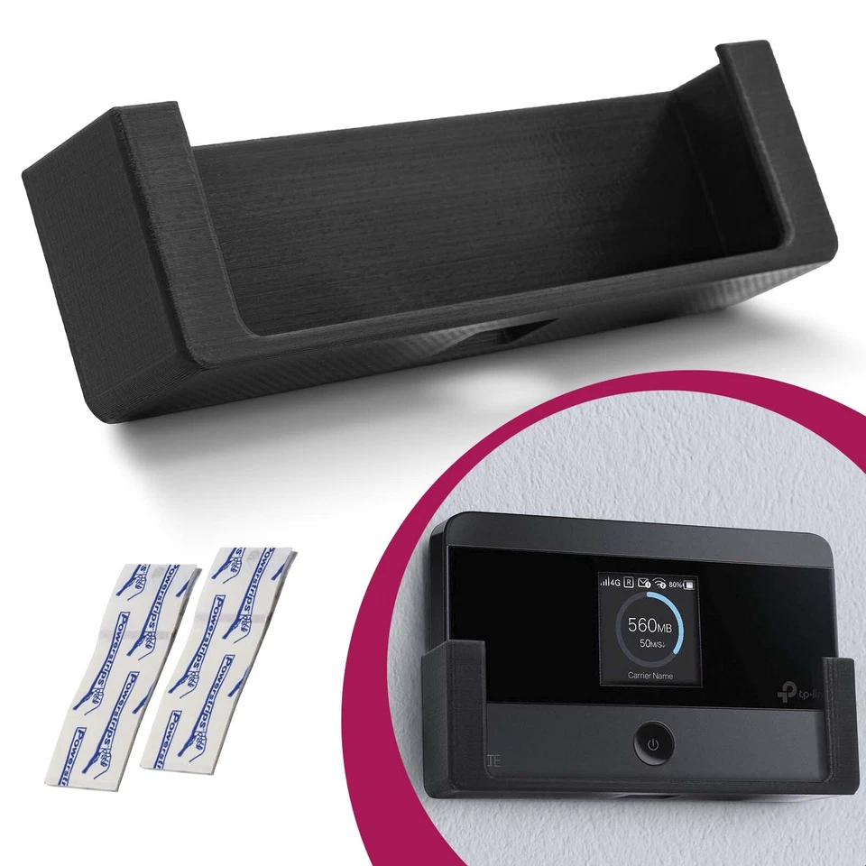 MOBILEFOX Wandhalterung Mobiler Router Halter Schwarz passend für TP-Link M7350