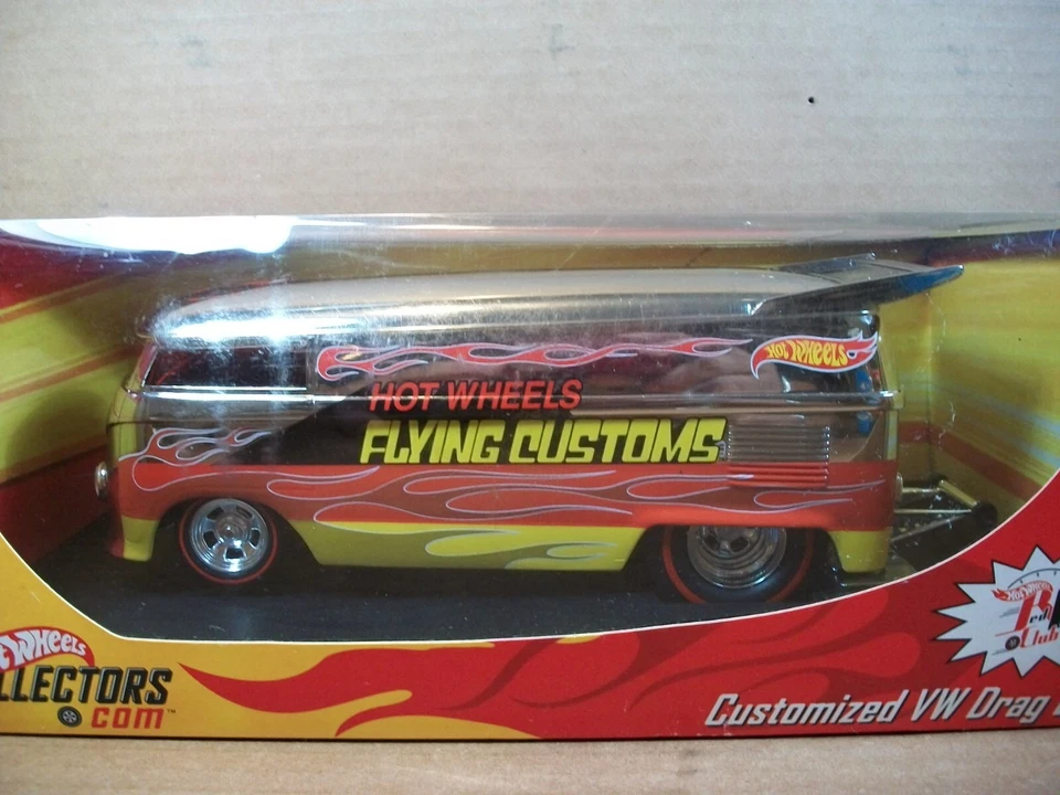 Hot Wheels Red Line Club 2002~escala 1:18~autobús de arrastre VW personalizado~cromo~2643/5000 Foto 2 de 4