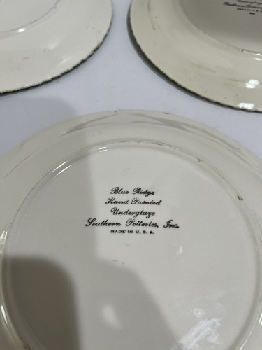 Vtge Set of 7 Blue Ridge Pottery County Fair Salad Plates 8 1/4" Fruit Piecrust - Picture 12 of 13