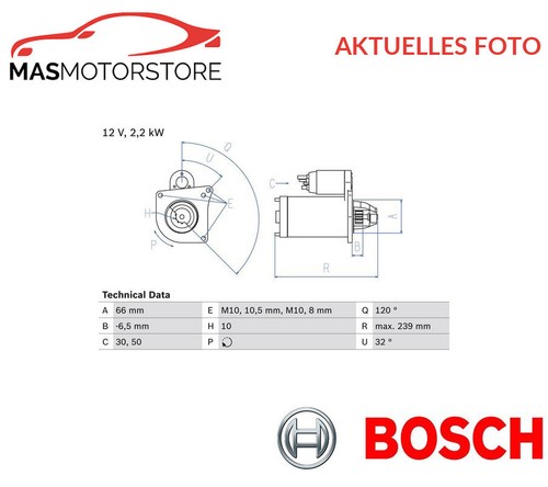 Starter Anlasser 2,2 KW Für Opel Movano B Vivaro 2.3 CDTI - 12V, 11 Zähne, 100% Passgenau