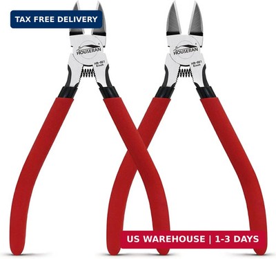 Wire Cutters 2 PACK, 6 inch Wire Cutter Set, HOUSERAN Side Cutters Flush Cut Pli