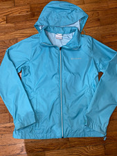 Columbia Women s Blue Hooded Full Zip Windbre...