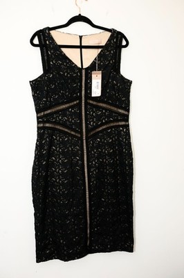 Georges Rech Paris Dress NEW Sheath Cocktail Black lace sleeveless Quiet Luxury