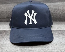 New York Yankees vintage style Snapback hat twill logo 5 Panel A Frame Navy