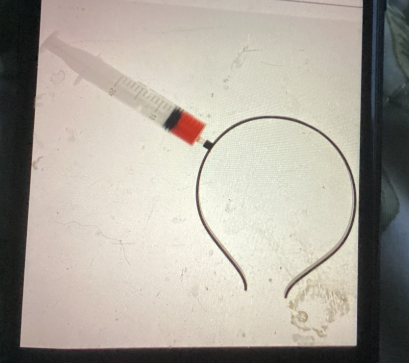 Halloween Fancy Dress Zombie blood filled Syringe Headband