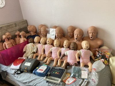 3x Laerdal Baby Anne CPR Infant Choking Training Manikin 6x Lungs PPE Mask Bag 